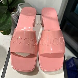 Gucci rubber heeled sandals